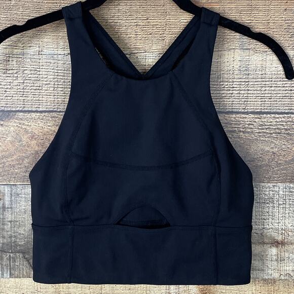 Free People Movement Sports Bra Racerback Front Cutout Black Size XS - Picture 2 of 10